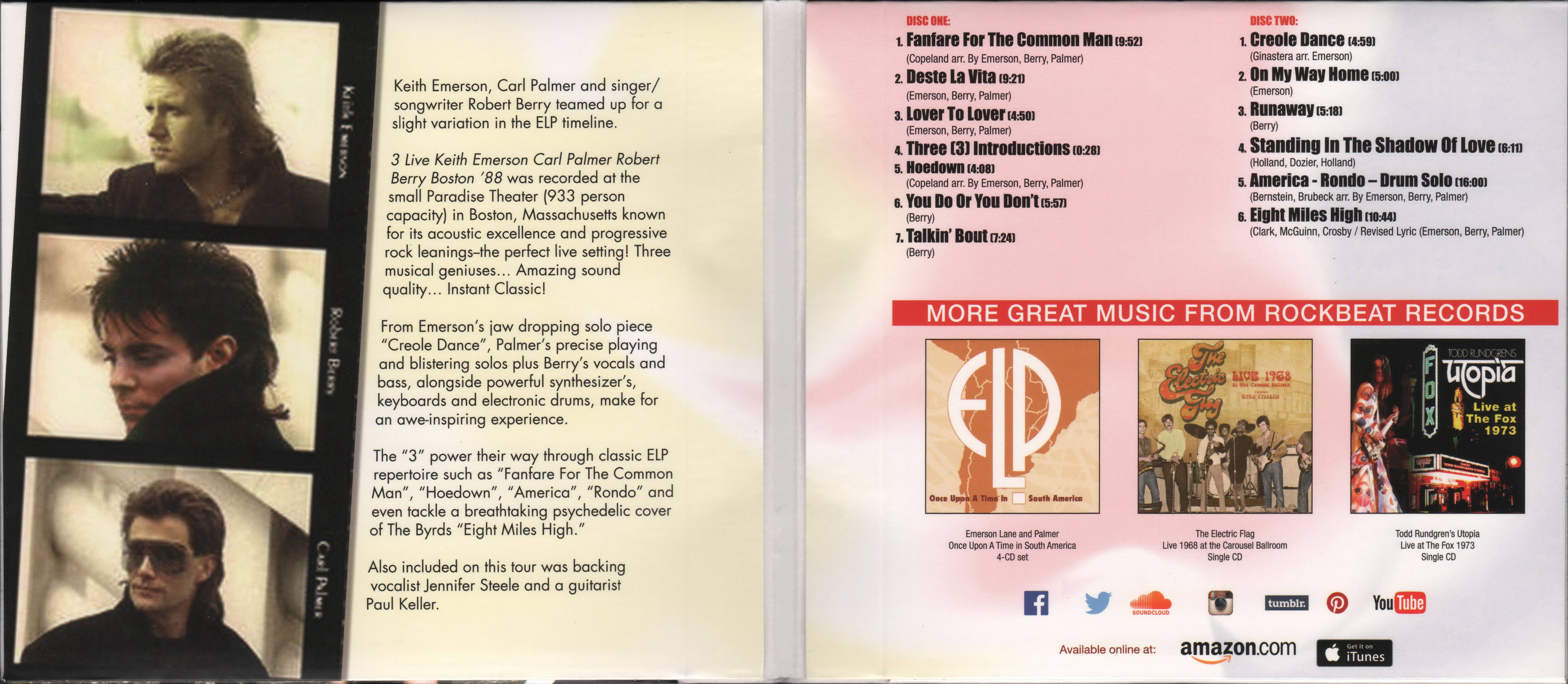 Emerson, Lake and Palmer Live in Boston 1988 [digipack us]